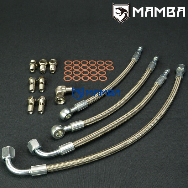 Mamba Mitsubishi 6A13TT Galant Legnum VR4 TD03 Twin Turbocharger Water Line Hose Kit