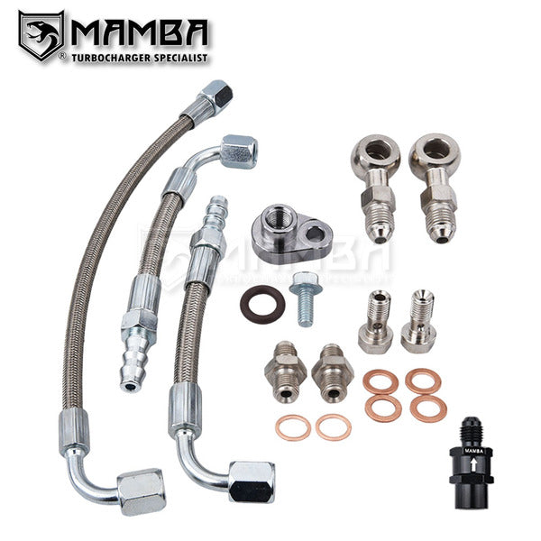 Mamba Ball Bearing Turbocharger Oil & Water Line Fits HONDA CR-V Civic L15B TD04LB-19T