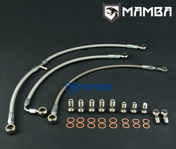 Mamba Turbocharger Oil & Water Line Kit SAAB 9000 Garrett TB25 B202 B204 / No More Leak