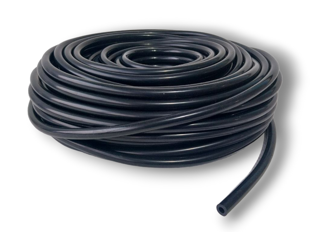 6mm Silicone vacuum line in Black - sold by the meter