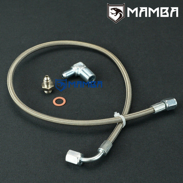 Mamba Turbocharger Oil Feed Line 4G63T EVO DSM Garrett Ball Bearing GT30R GT35R / From Filter