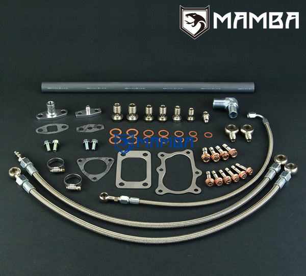 Mamba Turbocharger Oil & Water Install Line Kit for Nissan RB25DET GTIR with Factory T3