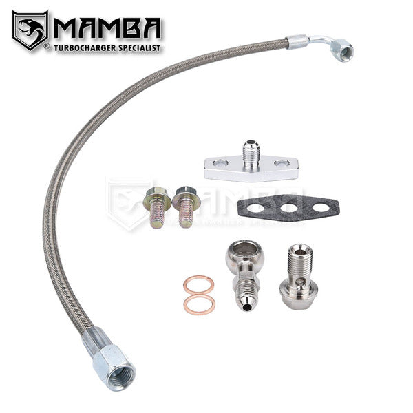 Mamba 86~92 TOYOTA MA70 7M-GTE Supra w/ Greddy T67 TD06SH 25G Turbocharger oil feed line