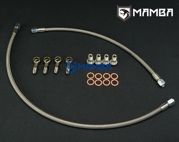 Mamba Turbocharger Water Line Kit Mitsubishi 4M40T 2.8L Canter Delica Pajero TF035HM