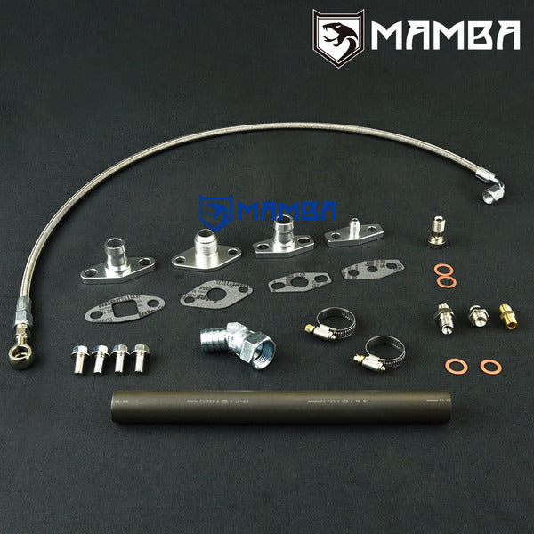 Mamba Turbocharger Oil Feed & Return Line For Top Mount TOYOTA 1JZ 2JZ w/ Garrett T3 T4 T04Z