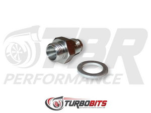 AN4 Oil feed fitting with restrictor for ball bearing turbo