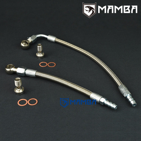 Mamba Turbocharger Water Hose Line For Mitsubishi 4B11T EVO X w/ Borgwarner EFR Ball Bearing