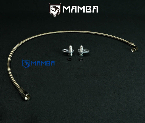 Mamba Mercedes Benz AMG A45 CLA45 GLA45 M133 Braided Steel PTFE Turbocharger Oil Feed Line