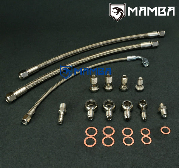 Mamba Turbocharger Oil & Water Line for Stock T3 Nissan Skyline RB20DET / 6AN Water Line