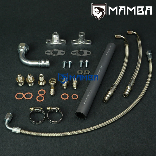 Mamba Turbocharger Oil & Water Line Kit TOYOTA Land Cruiser DYNA 13BT 14BT w/ TD05 TD06