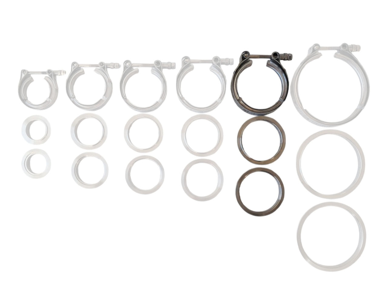 VBAND CLAMP SET - STEPPED FLANGE