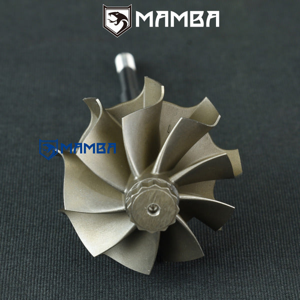 Mamba Turbocharger Turbine Shaft Wheel / Reverse Garrett GT28R Ball Bearing (47/53.8/9 Blade/Shaft Length 109mm)