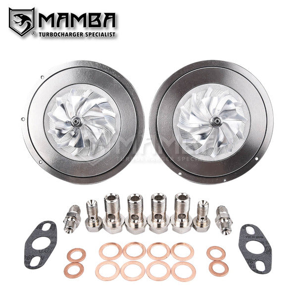 Mamba Twin MAMBA 9-6 Heavy Duty Turbocharger CHRA MGT2267 Fit 10~19 BMW S63 V8 M5 M6 +30% Air