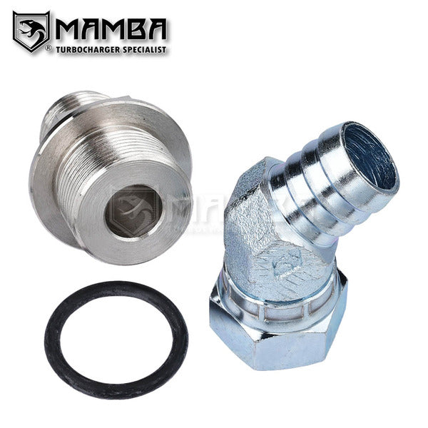 Mamba 45 Deg 3/4" Barb Adapter Fitting for TOYOTA 3S-GTE Celica Turbocharger Oil Pan