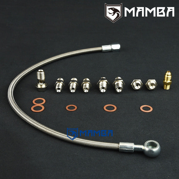 Mamba Turbocharger Oil Feed Line For Subaru EJ20/25 w/ IHI VF47 VF48 VF49 (From Engine) USA