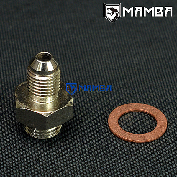 Mamba 3AN to 7/16"-24 GT Series Turbocharger Oil Feed Adapter Fitting GT25R GT28R GT30R GT35R