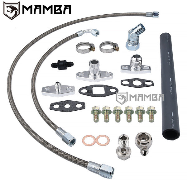 Mamba Turbocharger Oil Feed & Return line Kit Ford Falcon BA BF XR6 Garrett GT3788R GT4088R