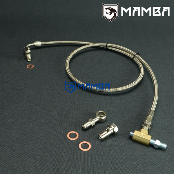 Mamba Turbocharger Oil Feed Line Kit For Nissan Patrol TD42 GQ GT28R 1.0mm Restrictor