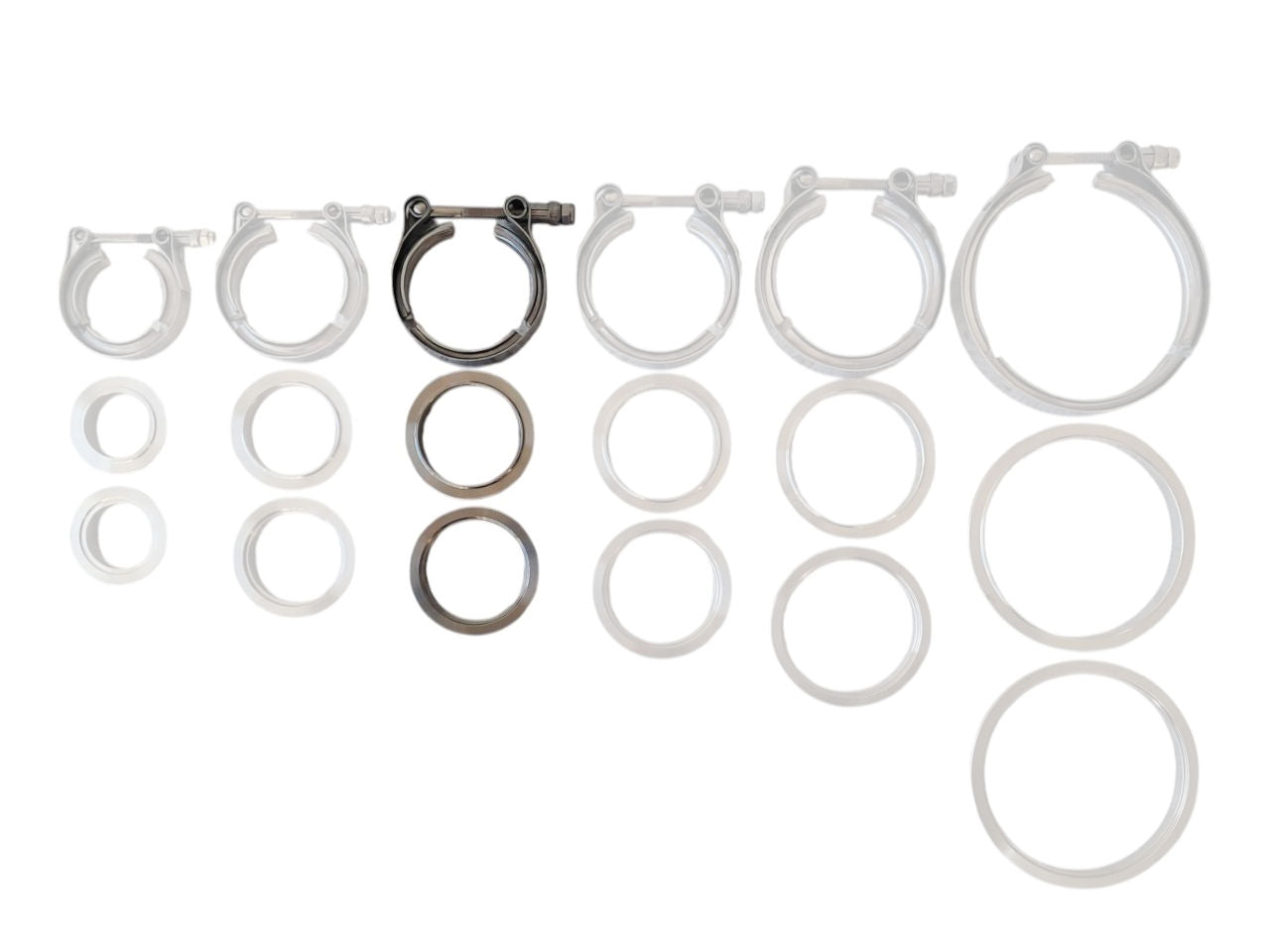 VBAND CLAMP SET - STEPPED FLANGE