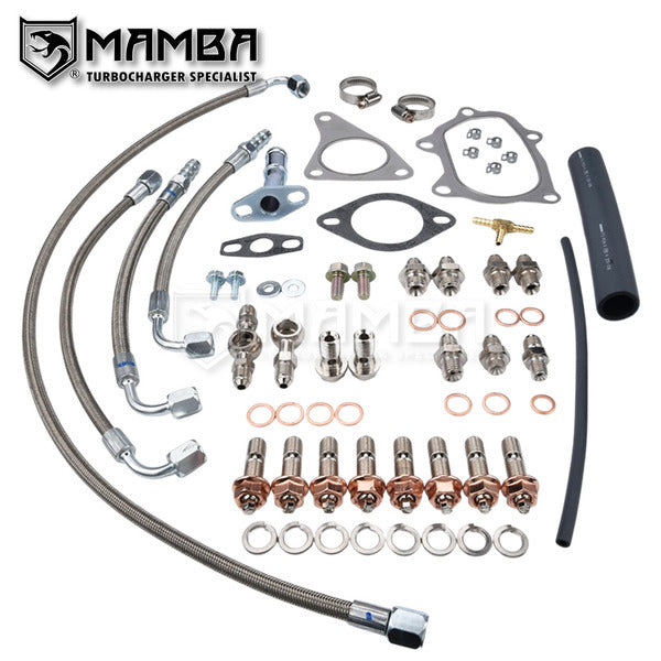 Mamba For Subaru EJ20 EJ25 Turbocharger Oil Coolant Line Install Kit to GE GR VF40 VF46 VF52