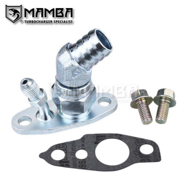 Mamba 45 Deg 3/4" Turbocharger oil return barb fitting 360D Fits TOYOTA CT12 CT20 CT26