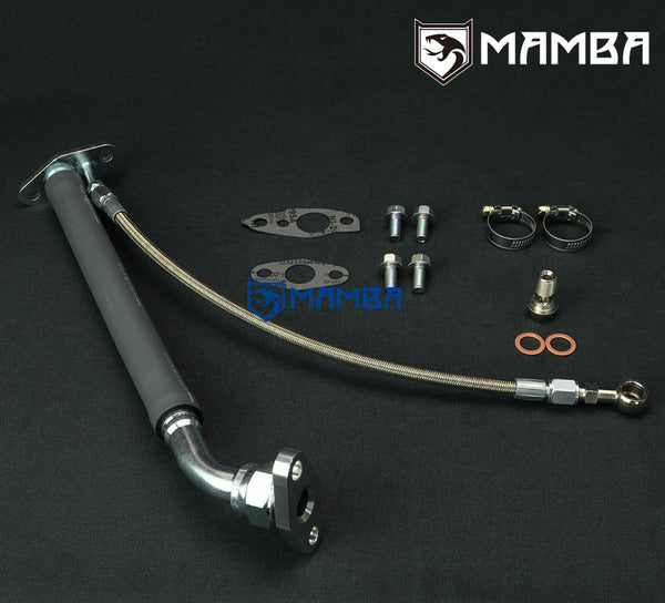 Mamba Turbocharger Oil Feed & Return Drain Line Kit For TOYOTA Supra 7M-GTE MA70 CT26