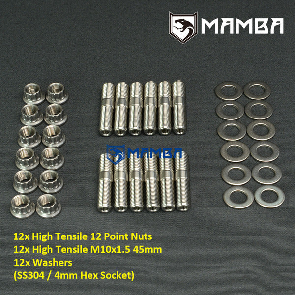 Mamba CNC Turbine Housing Exhaust Manifold Stud Kit 45mm M10x1.5 SS304