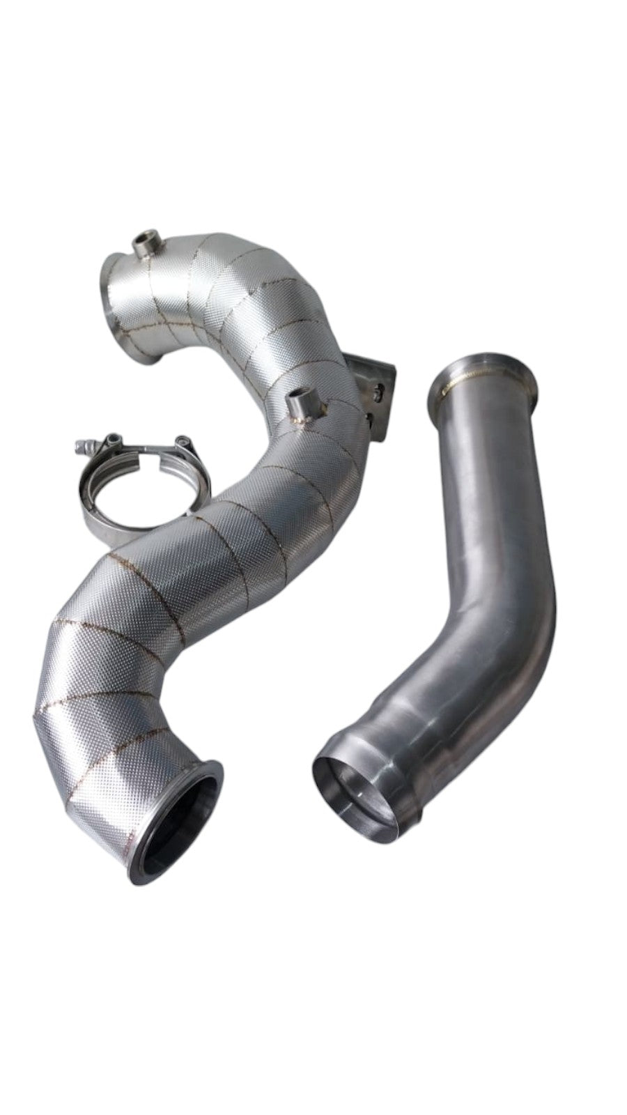Mercedes Benz M177 C63 C63s Catless Downpipes exhaust - Slightly dented stock