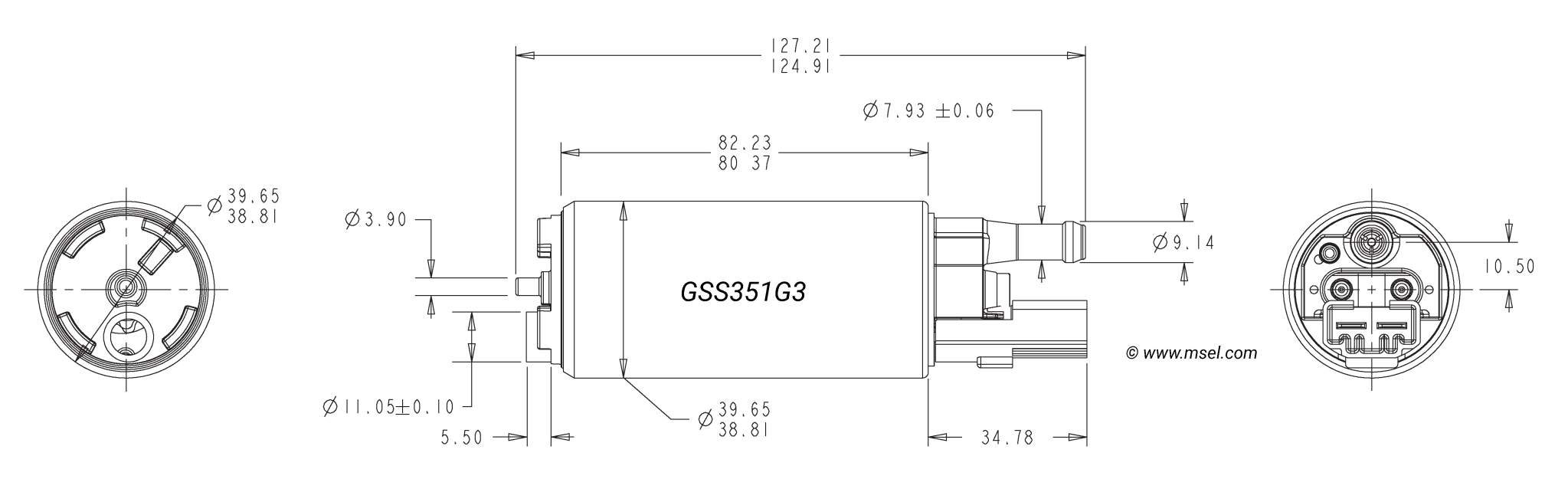 TI Automotive  (WALBRO) 350LPH intank Fuel pump