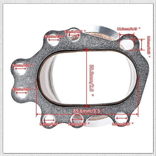 Adaptador de tubo de descarga T25 T28 GT25 GT28 8 pernos a banda en V