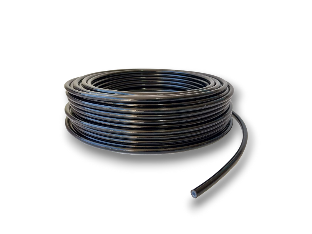 AN4 PTFE Hose Black PVC Coating - 500mm Length - TBR Performance