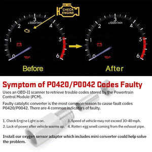 90 Degree Oxygen O2 Sensor Spacer Adapter Bung Catalytic Converter Fix