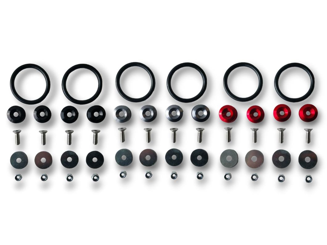 Quick Release Fasteners for front bumpers trunk / hatch lids & rear bumpers - multiple colors available