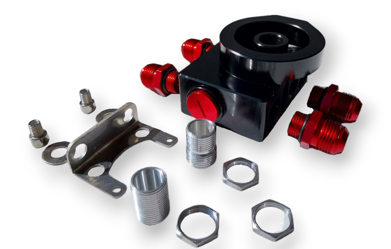 Oil Filter Adaptor with thermostat - Black - AN10