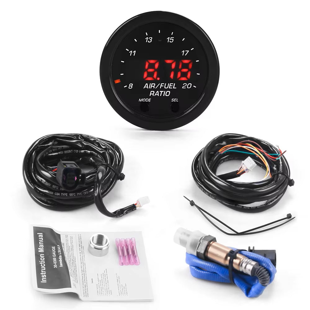 Wideband O2 Air Fuel Ratio Gauge Kit