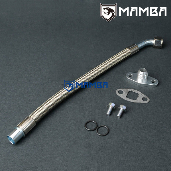 Mamba VOLVO 740 940 w/ Garrett T3 T4 JB Turbocharger Oil Return Drain Hose Line Kit