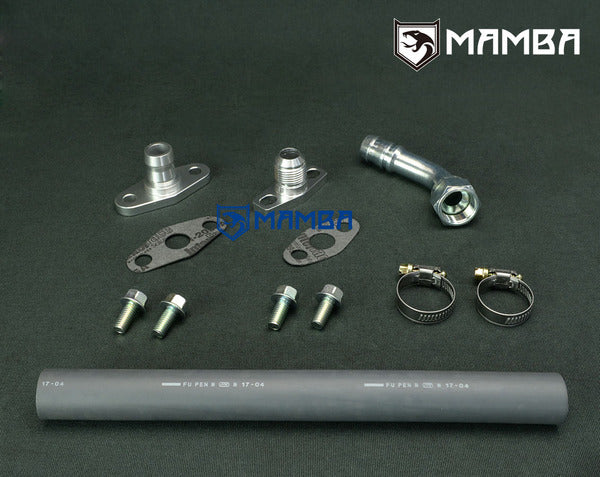 Mamba Turbocharger Oil Return Hose Line Kit Ford Falcon BA BF XR6 F6 Garrett GT3788R GT4088R