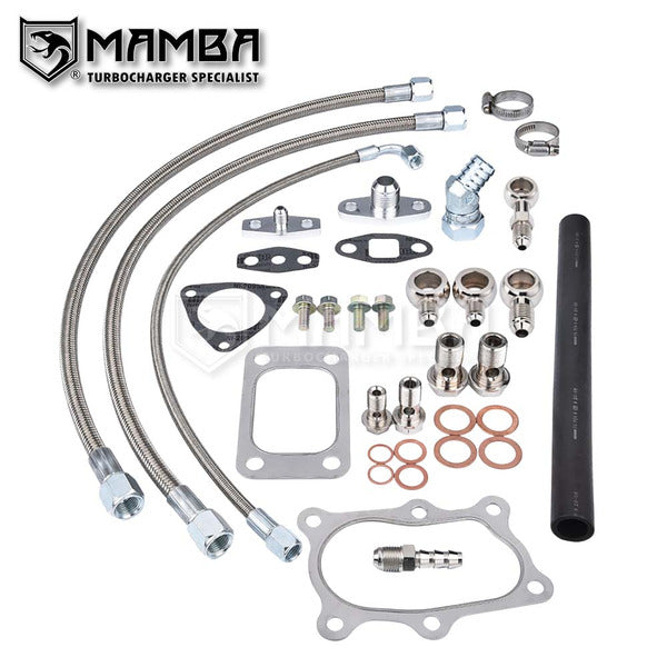 Mamba Turbocharger Oil Water Line Install Kit For Nissan RB20DET R31/R32 + MAMBA TA34-GTX3071