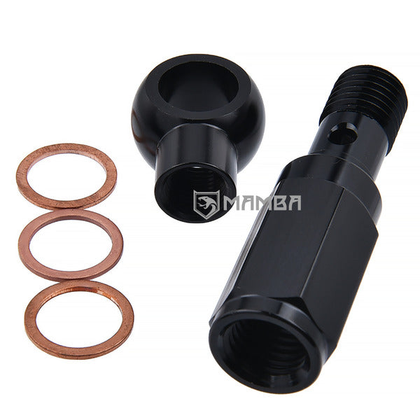 Mamba Turbocharger T6 Coolant Pressure Temp.Gauge Banjo Adapter M12x1.5 (Dual Hole) To 1/8NPT