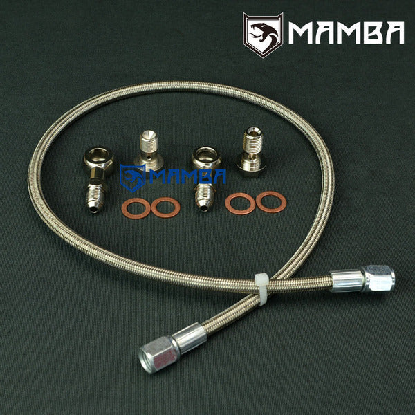 Mamba Turbocharger Oil Feed Line for Nissan RB20DET RB25DET w/ Garrett GT3076R GT3582R T04Z