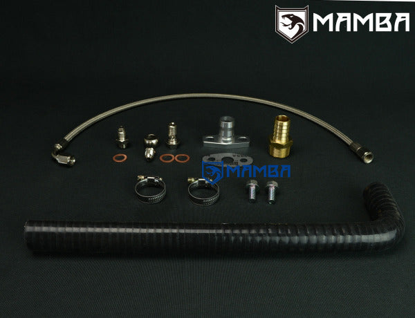 Mamba Turbocharger Oil Feed & Return Line Kit For Nissan SD33T Patrol w/ Garrett GT25R GT28R