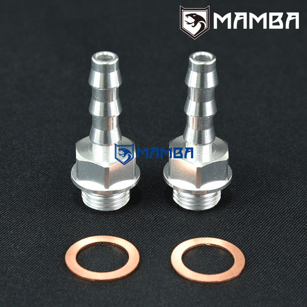 Mamba T6 Turbocharger Water Adapter Barb Fitting Kit M16x1.5 to 3/8" Barb TB03 RB20 (2P)