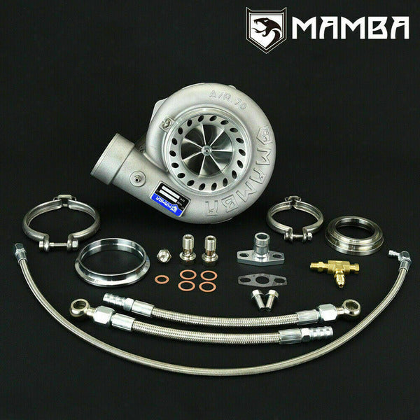 Mamba 7+7 4" A/R.70 Bullet Ball Bearing Turbocharger GTX3082R .61 V-Band In Out