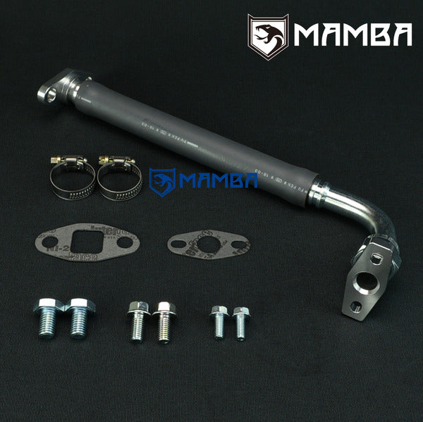 Mamba Turbocharger Oil Return Line kit Mitsubishi 4G63T DSM EVO 1~3 VR-4 w/ Garrett T3 T4 T04