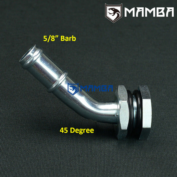 Mamba DIY Turbocharger oil return drain pipe adapter fitting 45Deg 5/8" barb