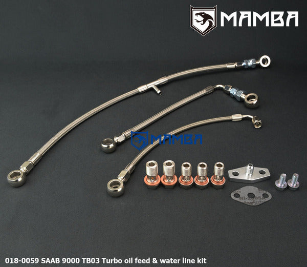Mamba SAAB 9000 16V Garrett TB03 TB0343 TB0356 Turbocharger Oil & Water Line / No More Leak