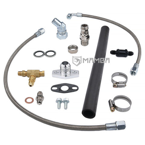 Mamba Turbocharger Oil Feed & Drain Return Line Kit HONDA B16 B18 w/ Garrett GT1752