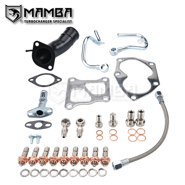 Mamba For Mitsubishi 4G63T EVO 4 5 6 7 8 9 Turbocharger Install Kit / oil & water & gasket