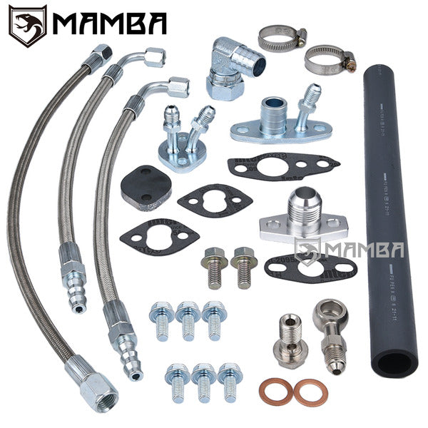 Mamba Oil & Water Line Hose Kit For TOYOTA Land Cruiser Prado Hilux 1KZ-TE w/ CT12B