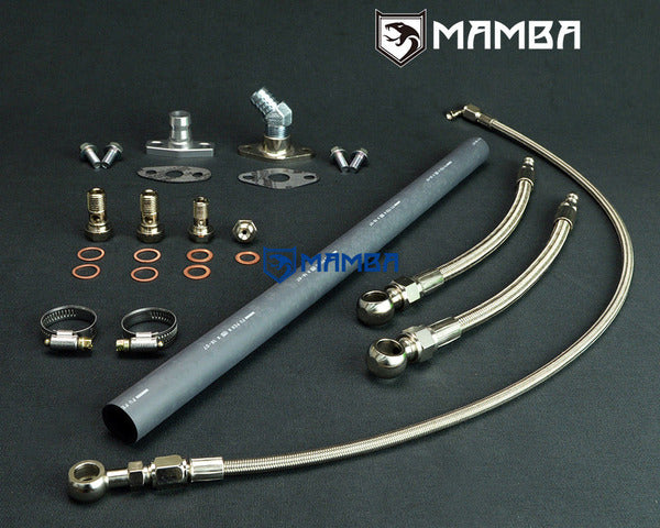 Mamba Turbocharger Oil Water Line TOYOTA 1JZ 2JZ Supra EFR 7064 8374 Ball Bearing Top Mount